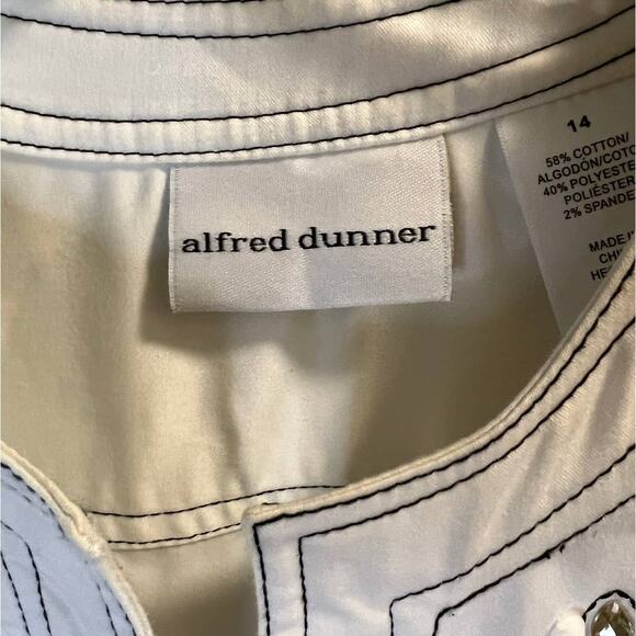 Alfred Dunner, White Open Front Jacket, Butterfly, 14 - Picture 2 of 11